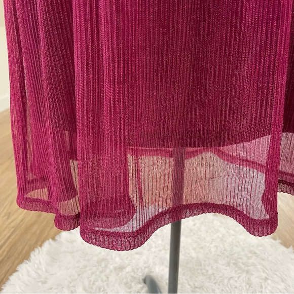 NWT XS S M L XL berry pink purple, sparkly, mock neck, mini dress - Picture 5 of 9